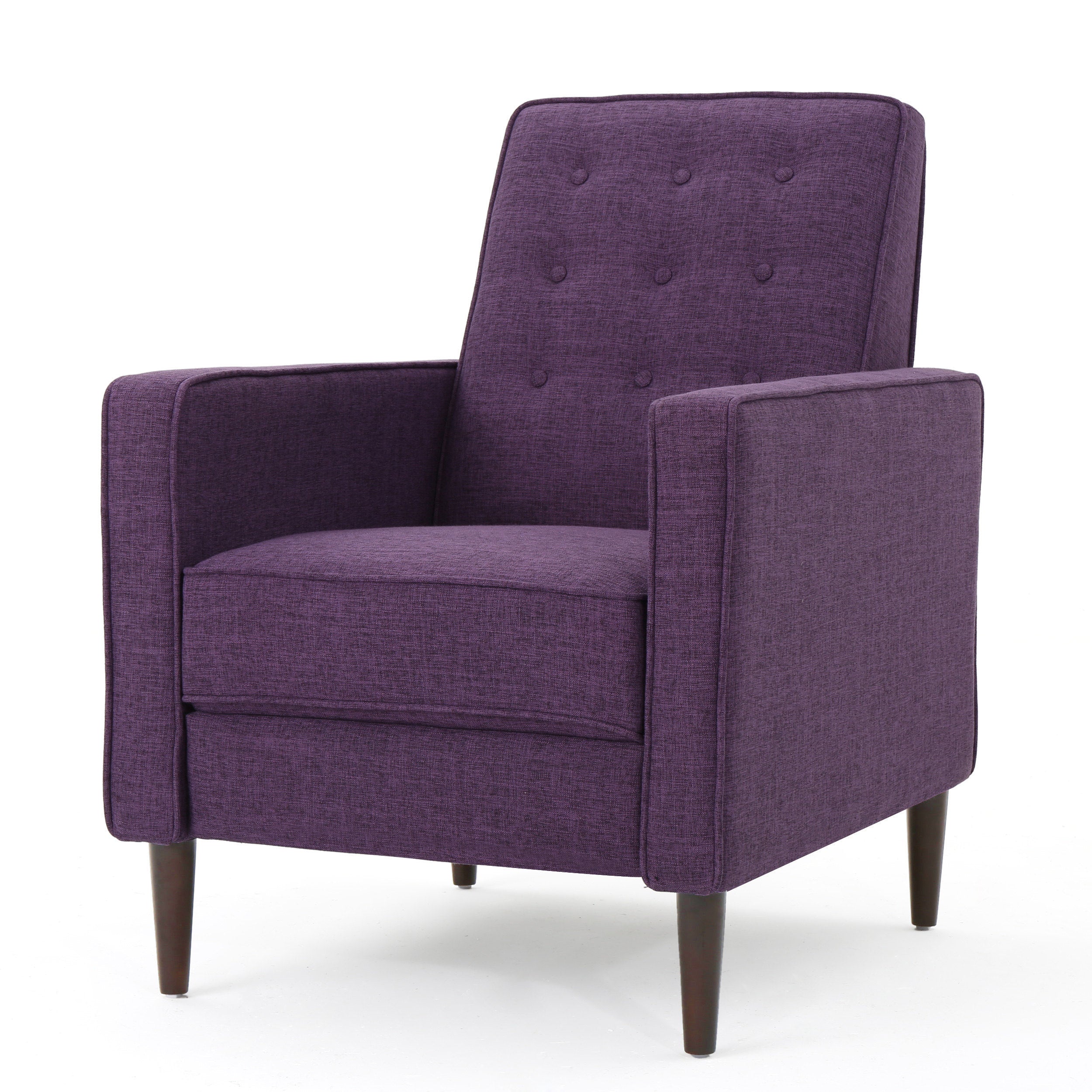 Macedonia Mid-Century Modern Button Tufted Fabric Recliner - Grand Goldman Shop