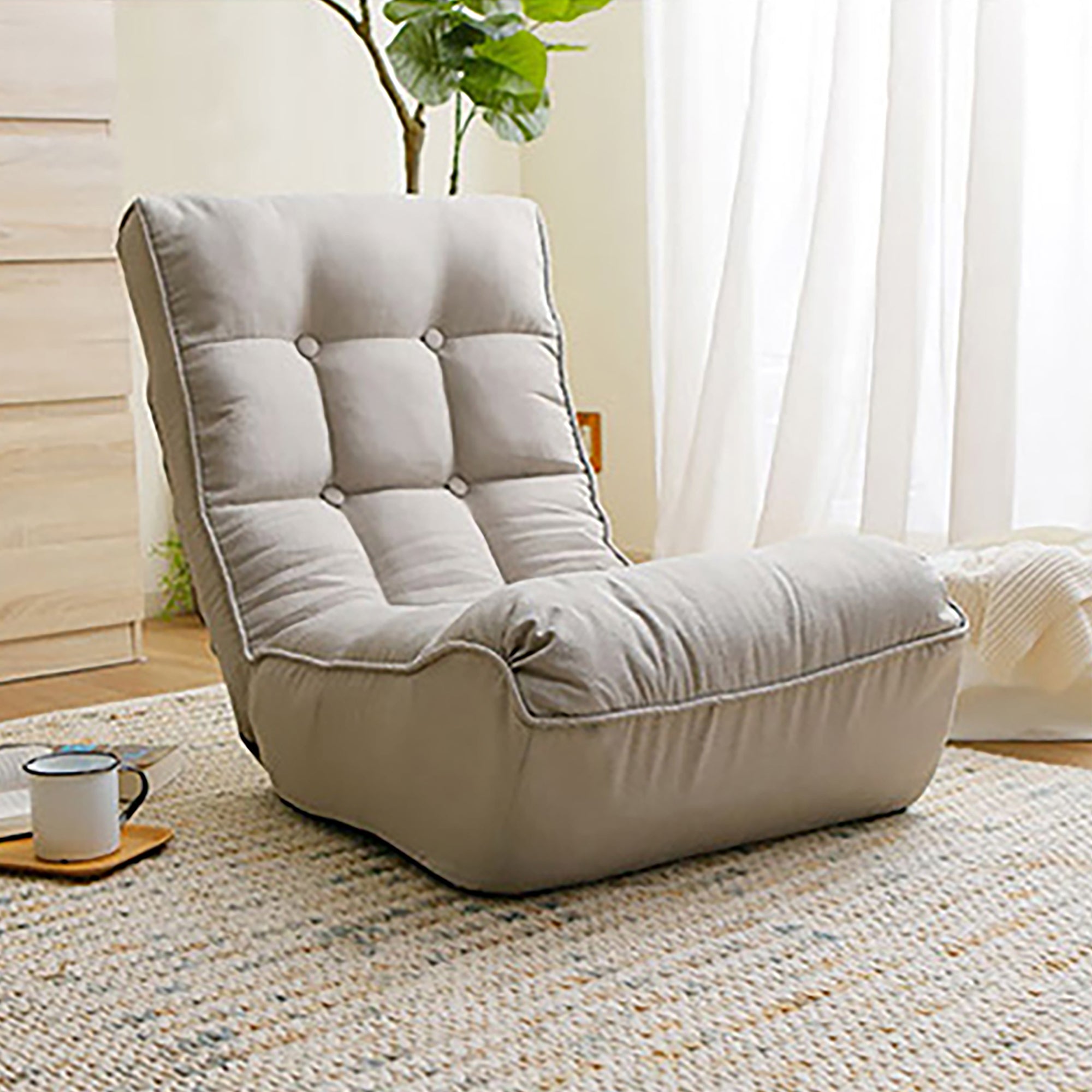 Adjustable Gray Metal Reclining Chair for Living Room and Balcony - Grand Goldman Shop