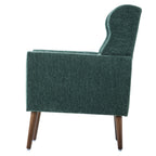 Modern Accent Chair,Chenille Arm Chairs for Living Room,Upholstered Mordern Armchair,Comfy Soft Padded Lounge Chair in Small Space, Bedroom, w/Pillow, Solid Wood Leg (Blackish Green) - Grand Goldman Shop
