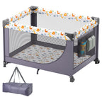 Baby Playpen Quick-Folding Portable Baby Toddler Fence Play Yard & Wheels - Grand Goldman