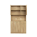 70.87' Tall Wardrobe& Kitchen Cabinet, with 6-Doors, 1-Open Shelves and 1-Drawer for bedroom,Rustic Oak - Grand Goldman Shop