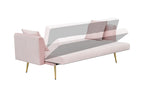 71 inch convertible love seat sofa, American retro pink velvet, suitable for small living room, bedroom, office - Grand Goldman Shop