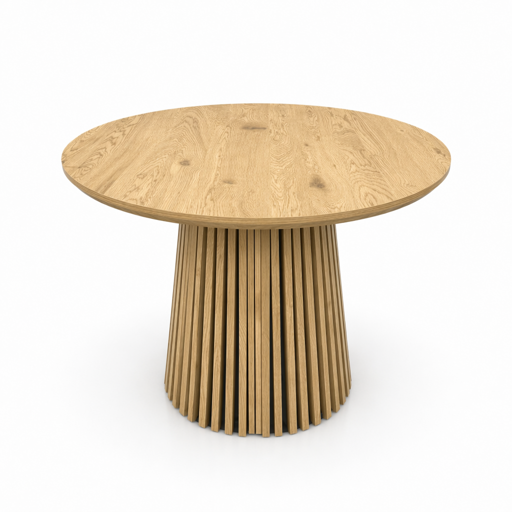 Wooden Dining Table, Flexible and Extendable, Multi-functional and Space-saving, Fashionable Oval Design and Slatted Table Legs, Tea Table or Office Desk, Beautiful and Practical - Grand Goldman Shop