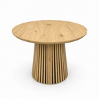 Wooden Dining Table, Flexible and Extendable, Multi-functional and Space-saving, Fashionable Oval Design and Slatted Table Legs, Tea Table or Office Desk, Beautiful and Practical - Grand Goldman Shop