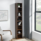 8-Tier Media Tower Rack, CD DVD Slim Storage Cabinet with Adjustable Shelves, Tall Narrow Bookcase Display Bookshelf for Home Office,Multi-functional double-decker bookcase - Grand Goldman Shop