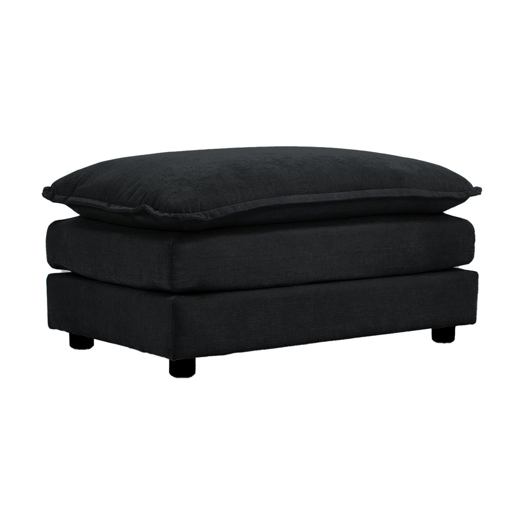 Chenille Fabric Ottomans Footrest to Combine with 2 Seater Sofa, 3 Seater Sofa and 4 Seater Sofa, Black Chenille - Grand Goldman Shop