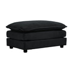 Chenille Fabric Ottomans Footrest to Combine with 2 Seater Sofa, 3 Seater Sofa and 4 Seater Sofa, Black Chenille - Grand Goldman Shop
