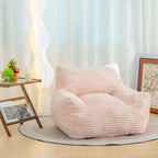 Bean Bag Chair for Adults with Armrests - Oversized Comfy Beige Beanbag Lounge Lazy Floor Sofa Chair for Living Room, Bedroom & Dorm, Cozy Fluffy Single Cloud Mini Couch - Grand Goldman Shop