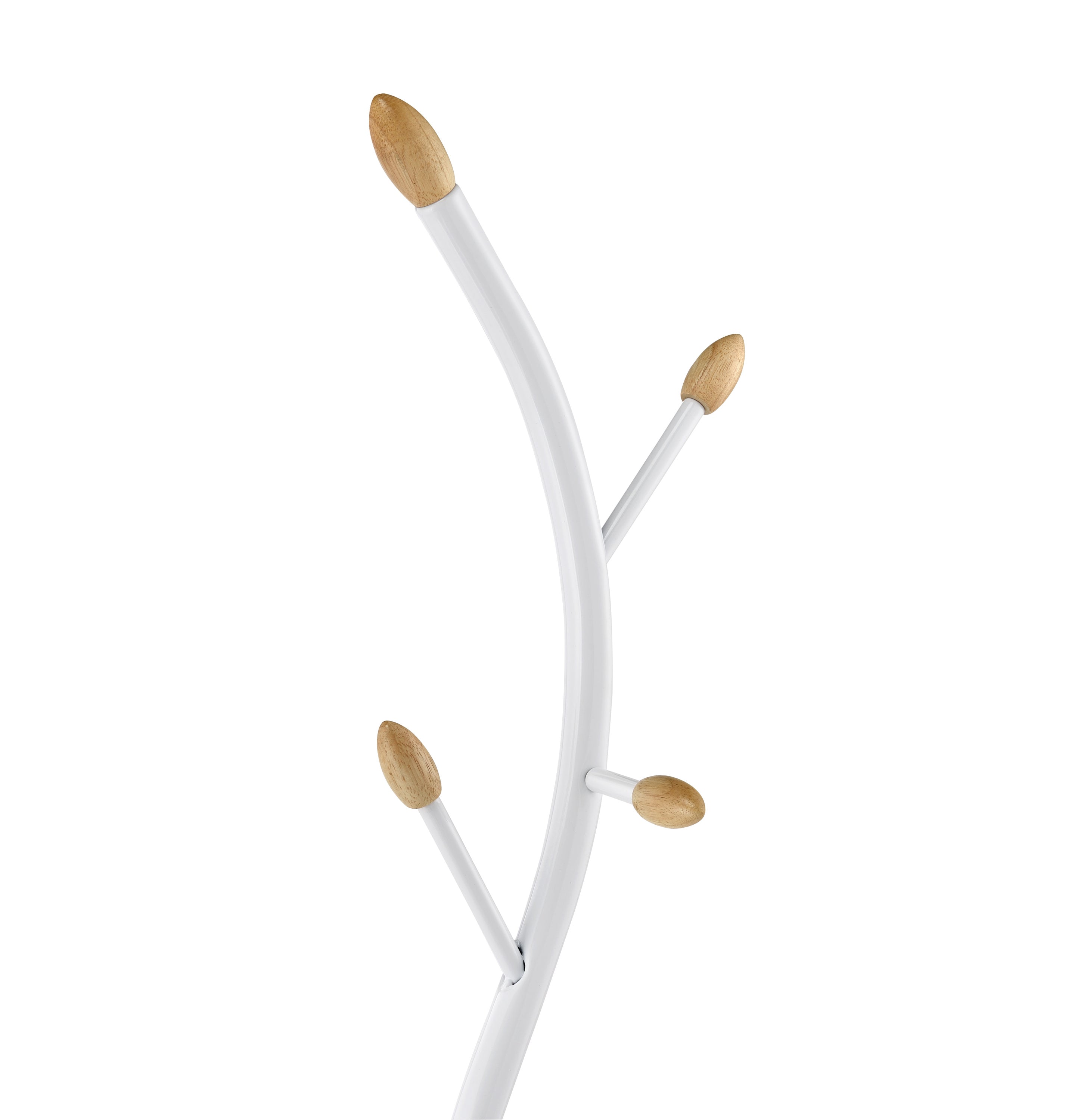 Arles Metal Whtie and Oak Standing Coat Rack - Grand Goldman Shop