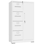 Metal Storage Vertical Filing Cabinet with Lock, Steel File Locker with 4 Drawers and 1 door for School, Living Room, Bedroom