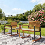 Lawn Rocking Chair Set of 2 Rocking Chairs with Armrests Cushion, Cream White - Grand Goldman Shop