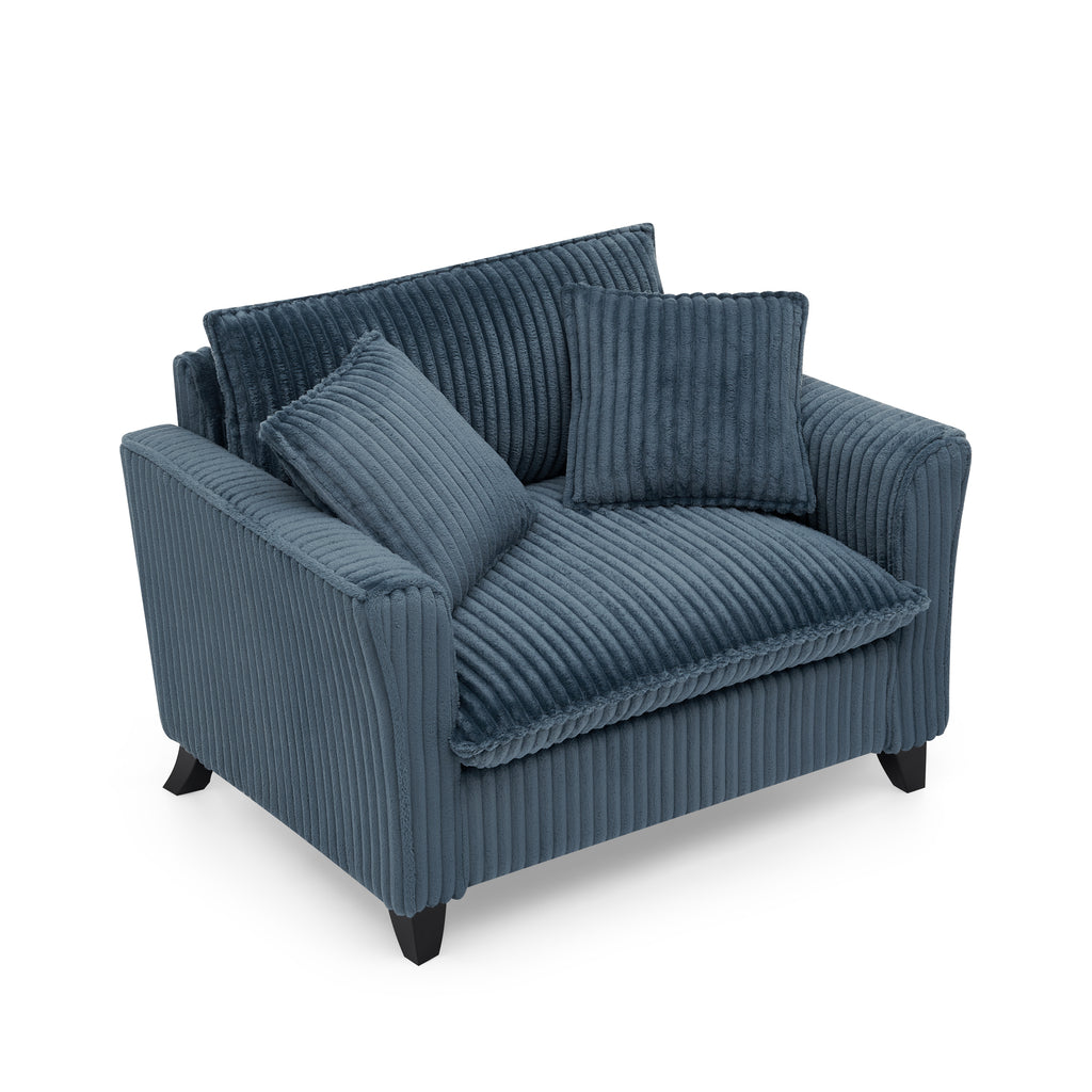 Lazy sofa chair, comfortable single-person sofa chair, with a backrest and soft seat cushion, having armrests on both sides, suitable for living room and bedroom - Blue - Grand Goldman Shop