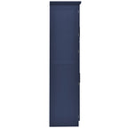 [Assembly Video Provided] TOPMAX 35.5x17.6x70.9inch Freestanding Kitchen Pantry Cabinet, Tall Storage Cabinet with 4 Doors, 2 Door Shelves, 8 Pull-out Trays and Adjustable Shelf for Dining Room, Blue - Grand Goldman Shop
