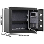 Safe 1.2 Cubic Feet Home Safe Steel for Cash Gold 15.8x11.8x13.8 inch | Premium Home Decor - Grand Goldman