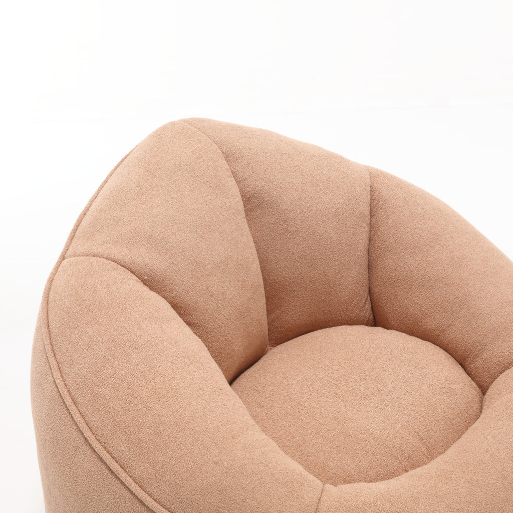 Bedding Bean Bag Sofa Chair with High-Pressure Foam and Footrest, Tan Microfiber - Grand Goldman Shop