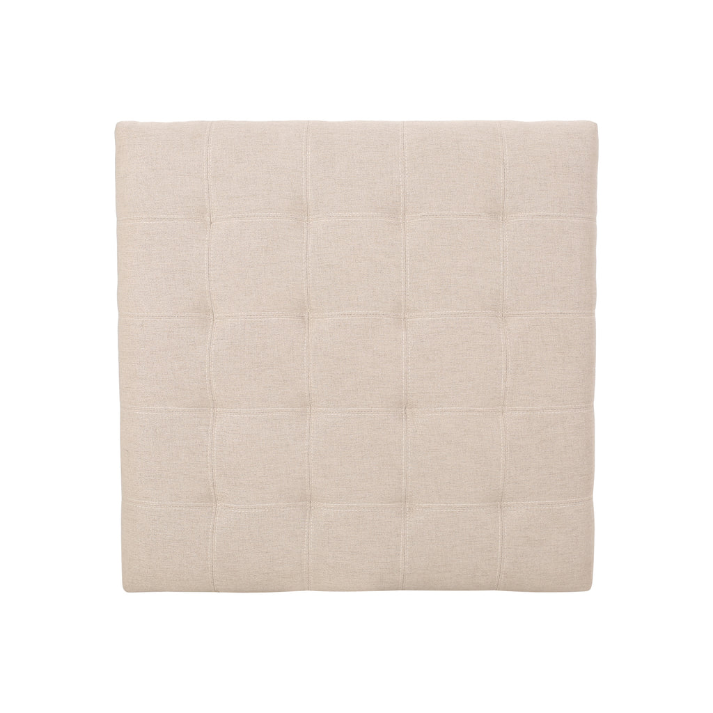 ISABELLA Ottoman Storage Solution in Wheat Fabric with Birch Legs - Grand Goldman Shop