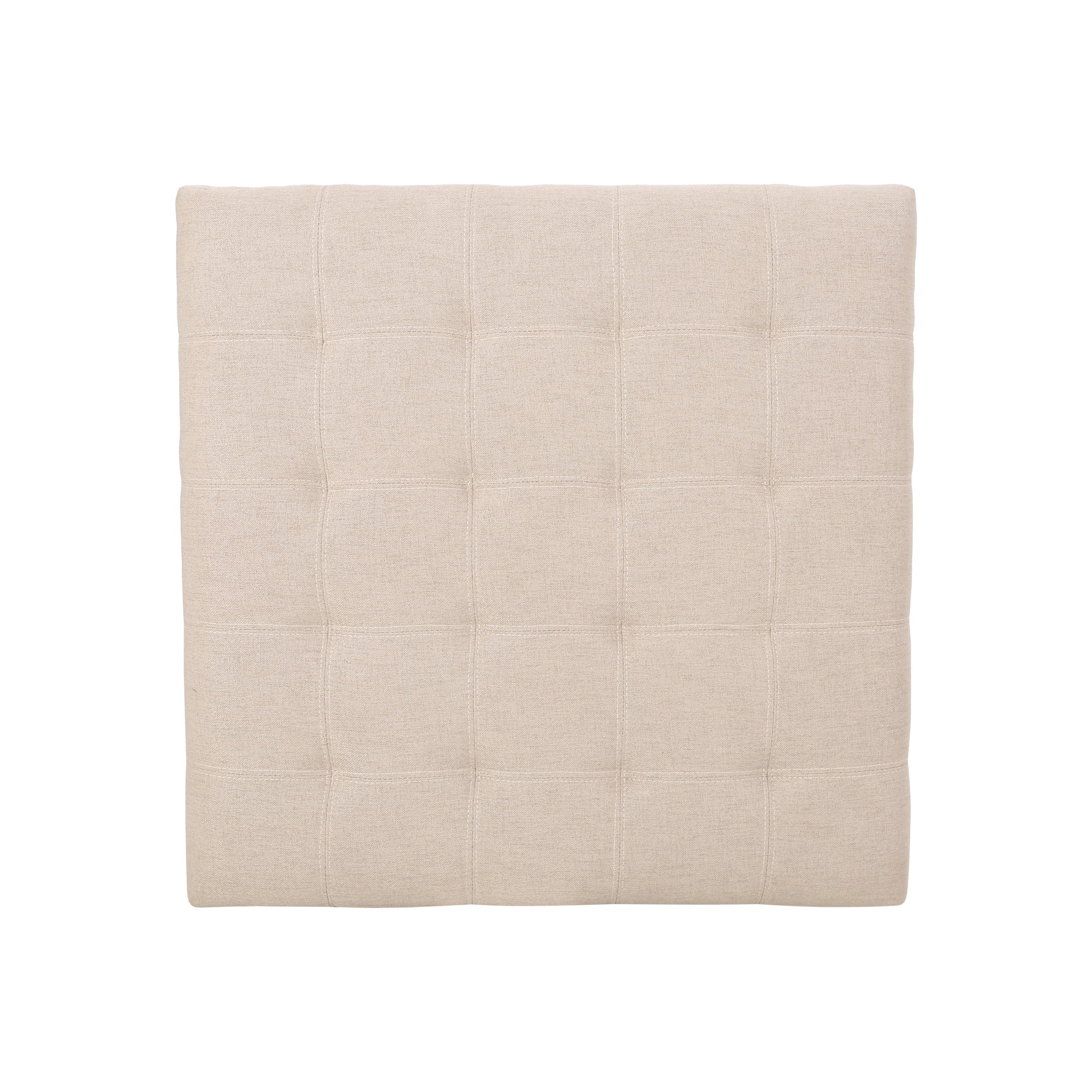 ISABELLA Ottoman Storage Solution in Wheat Fabric with Birch Legs - Grand Goldman Shop