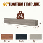60' Rustic Wood Fireplace Mantel,Wall-Mounted & Floating Shelf for Home Decor - Grand Goldman Shop