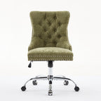 A&A Furniture Office Chair,Modern Chenille Upholstered Tufted Button Home Office Chair with Chrome Metal Base,Adjustable Desk