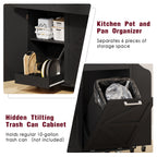 K&K 47.2' Farmhouse Kitchen Island with Drop Leaf, Kitchen Storage Island with Removable Side Racks, Two Drawers, Rolling Kitchen Cart on Wheels with Towel Rack, for Home, Kitchen, Dining Room, Black - Grand Goldman Shop