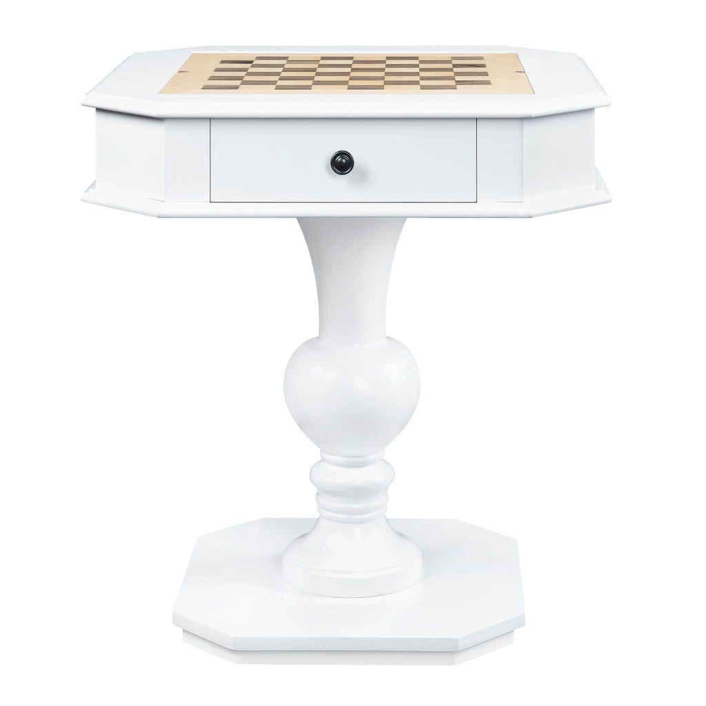 Galini White Finish Game Table | Premium Home Decor - Grand Goldman