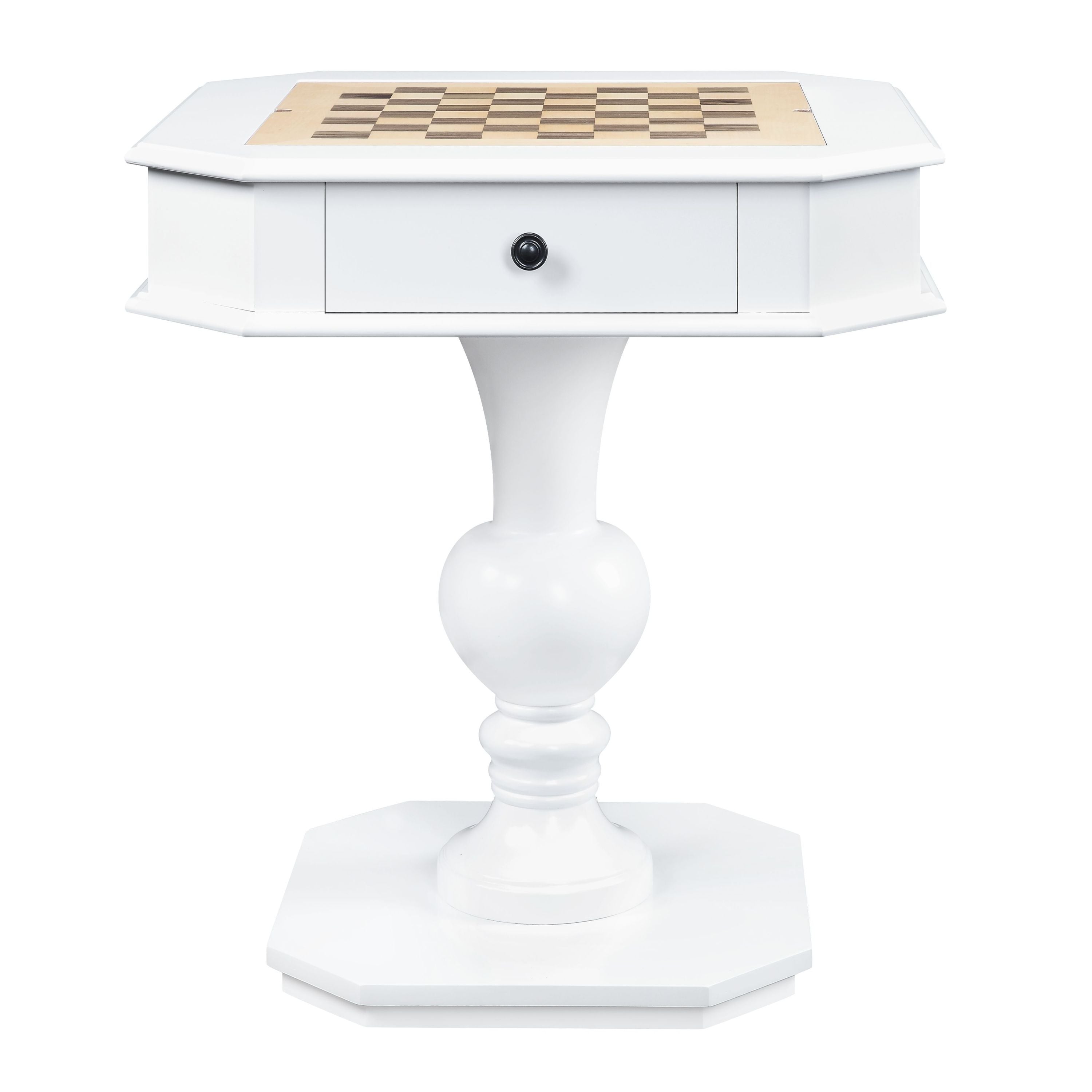 Galini White Finish Game Table | Premium Home Decor - Grand Goldman