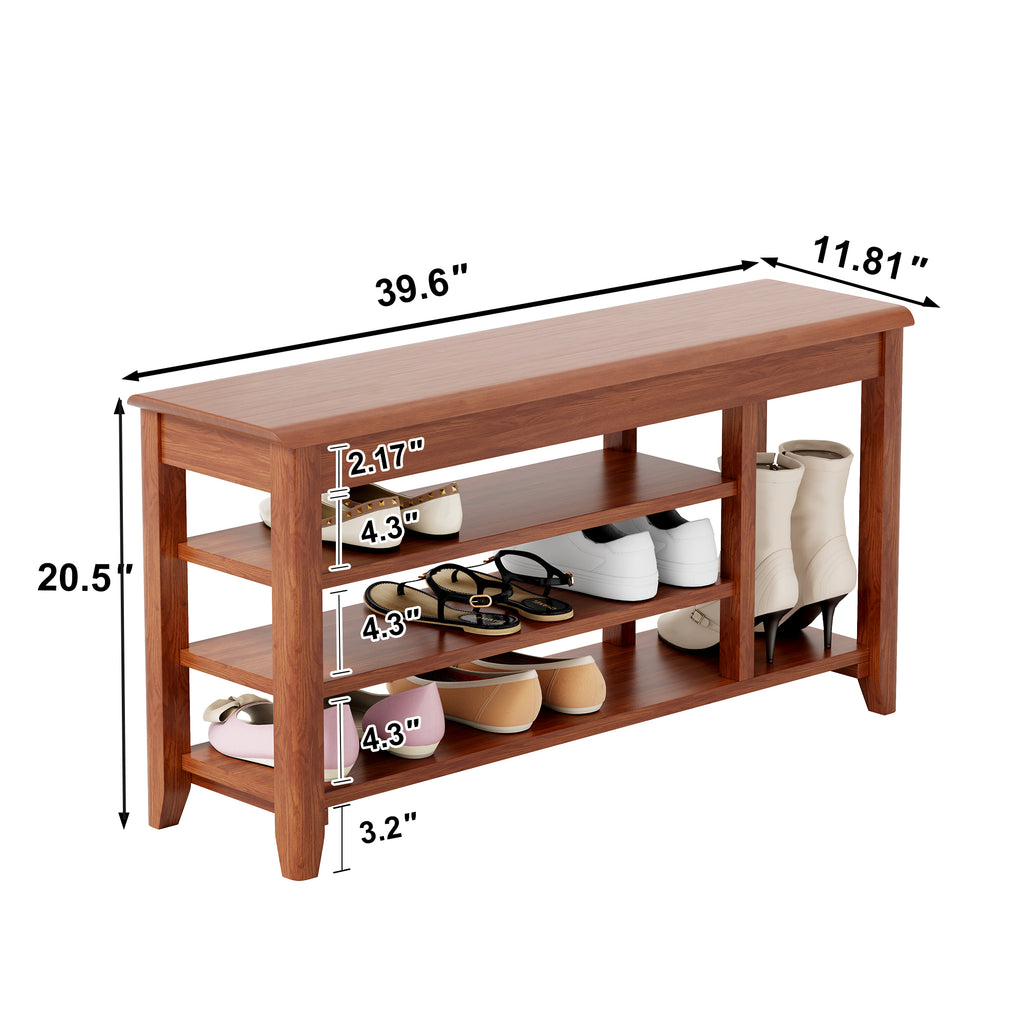 Adjustable shoe-changing bench, storage bench, hidden storage. With a load-bearing capacity of up to 550 pounds, suitable for bedrooms and corridors. 100% solid wood. - Grand Goldman Shop