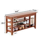 Adjustable shoe-changing bench, storage bench, hidden storage. With a load-bearing capacity of up to 550 pounds, suitable for bedrooms and corridors. 100% solid wood. - Grand Goldman Shop