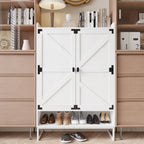 Shoe Cabinet with Doors, 6-Tier Shoe Storage Cabinet with Adjustable Shelves, Wooden Shoes Rack Shoe Storage Organizer for Entryway, Hallway, Closet, Living Room - Grand Goldman Shop