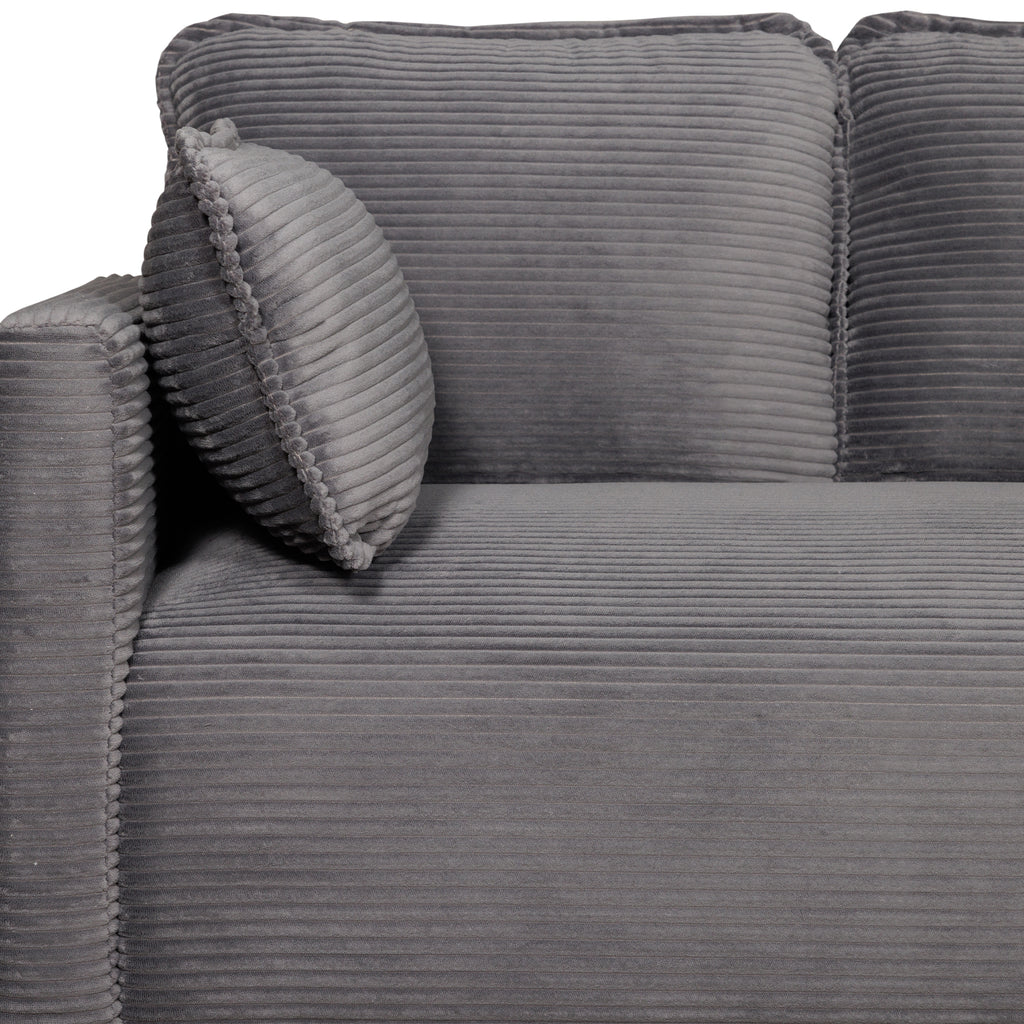 48' Soft Corduroy Loveseat Couch W/Soft Cushions,Side Storage Pocket,Sturdy Composite Board & Solid Wood Frame, High Rebound Sponge,Easy Assembly,Ideal for Living Room,Apartment,Dorm,Office. - Grand Goldman Shop