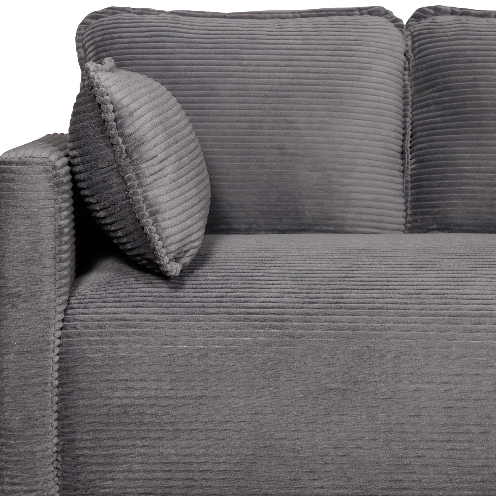 48' Soft Corduroy Loveseat Couch W/Soft Cushions,Side Storage Pocket,Sturdy Composite Board & Solid Wood Frame, High Rebound Sponge,Easy Assembly,Ideal for Living Room,Apartment,Dorm,Office. - Grand Goldman Shop