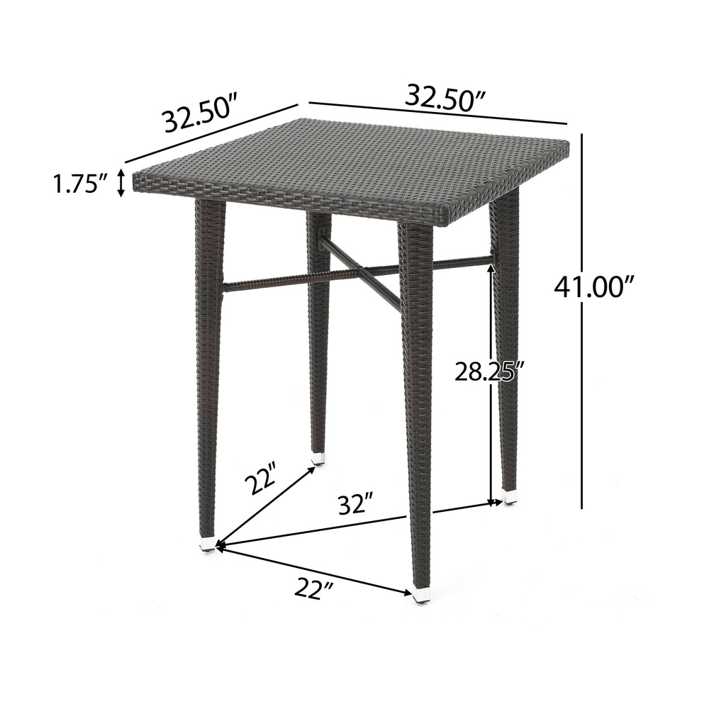 32' SQUARE WICKER BAR TABLE - Grand Goldman Shop