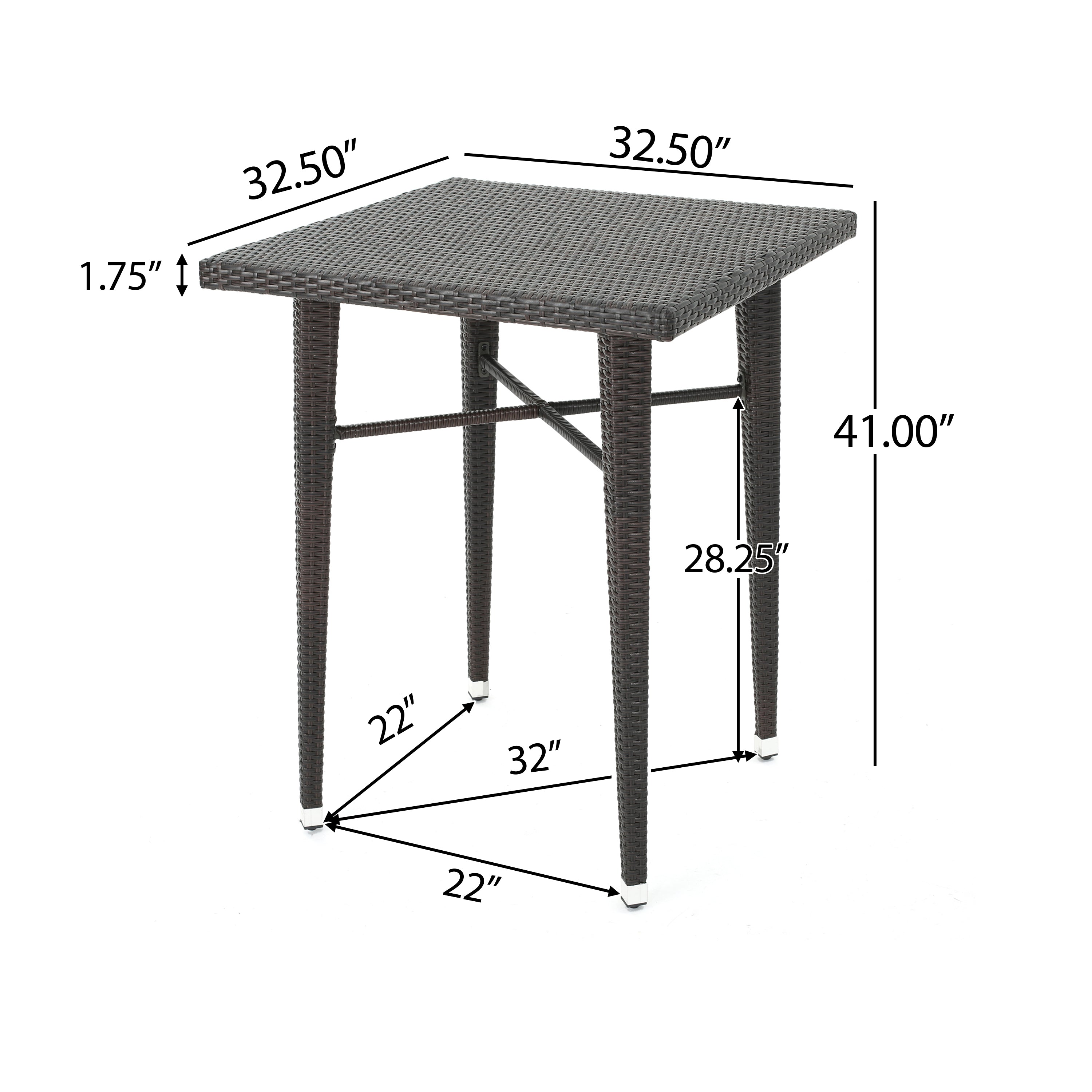 32' SQUARE WICKER BAR TABLE - Grand Goldman Shop