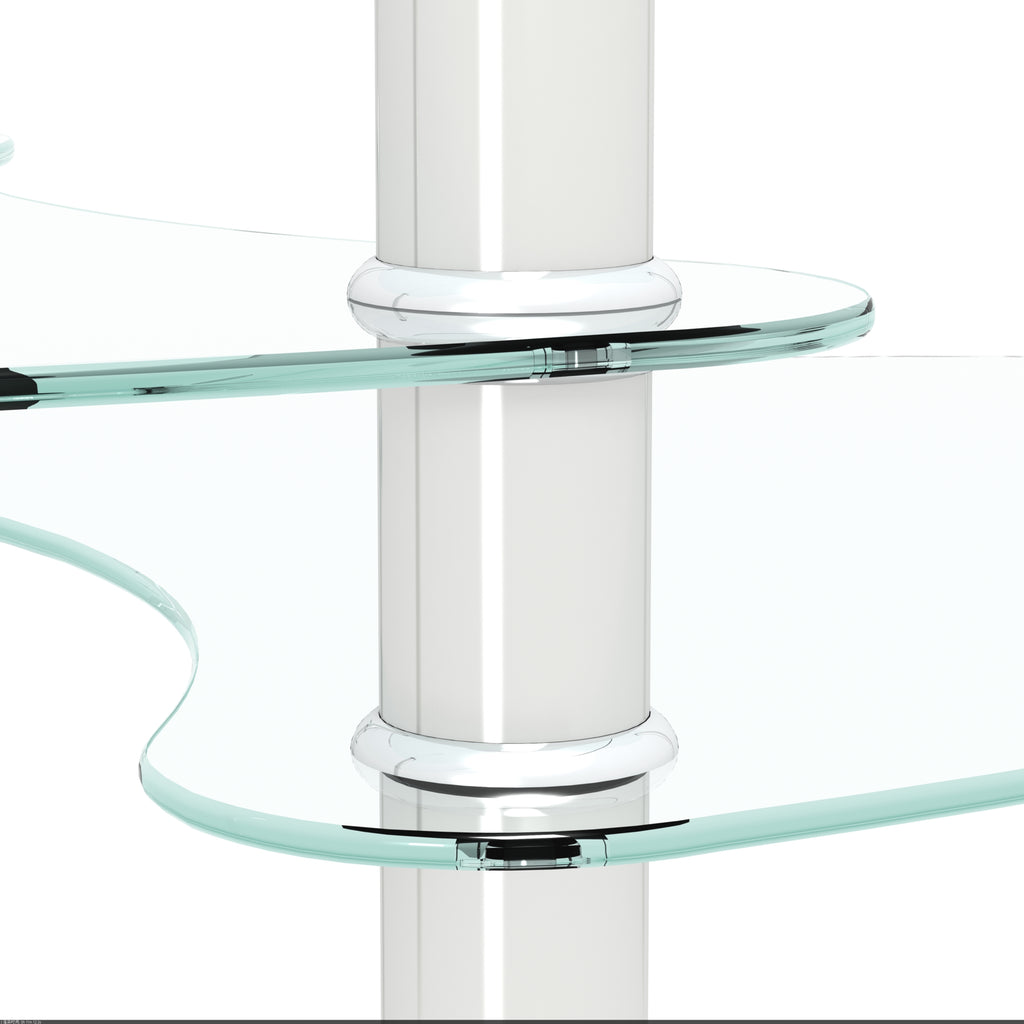 Modern Transparent Oval Glass Coffee Table with Stainless Steel Legs and 3-Layer Design for Living Room - Grand Goldman Shop