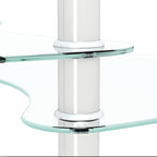Modern Transparent Oval Glass Coffee Table with Stainless Steel Legs and 3-Layer Design for Living Room - Grand Goldman Shop