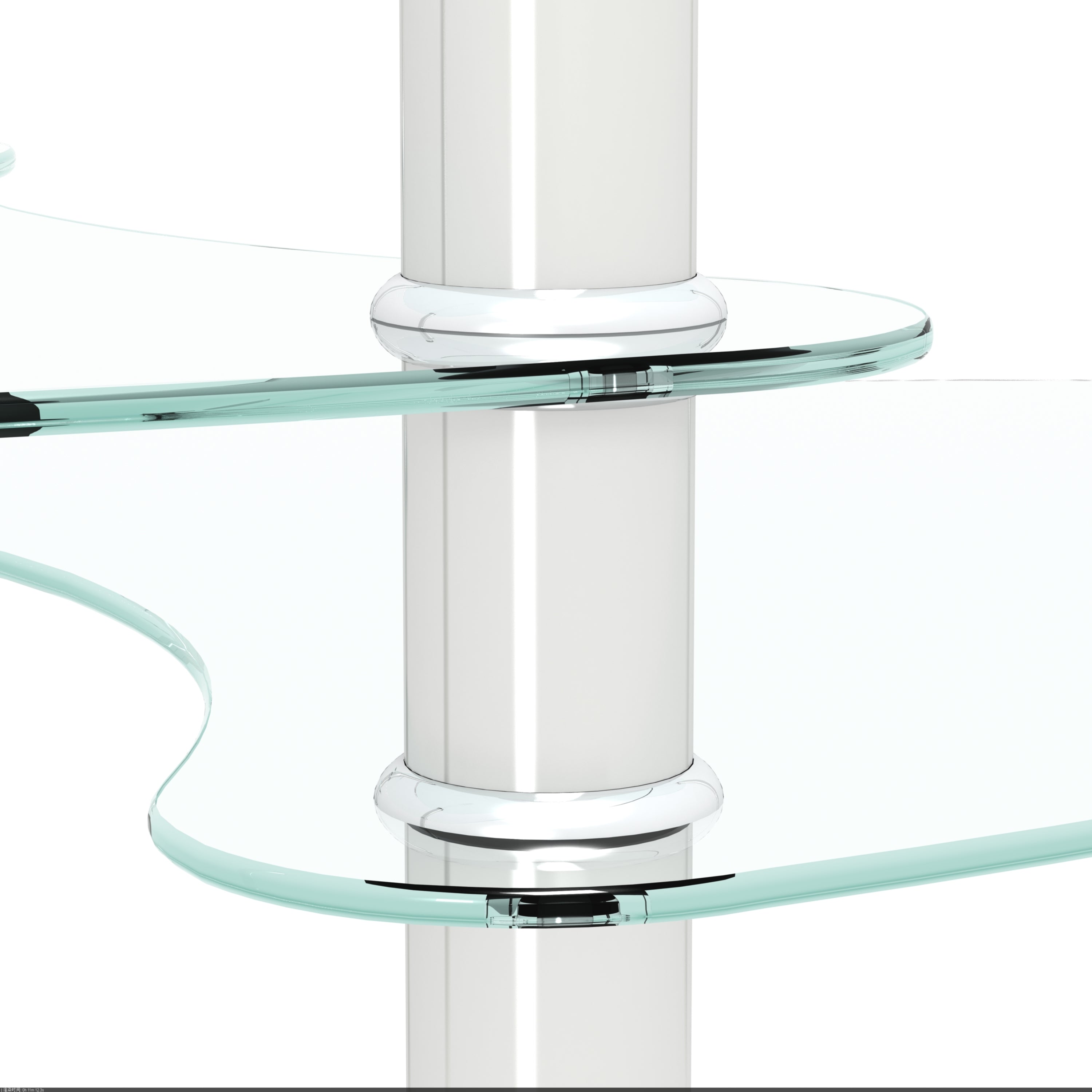 Modern Transparent Oval Glass Coffee Table with Stainless Steel Legs and 3-Layer Design for Living Room - Grand Goldman Shop