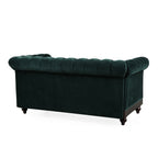 VIVALUX Chesterfield Velvet Loveseat Sofa 2-Person Rolled Arm Upholstered Couch Forest Green 59.44' - Grand Goldman Shop