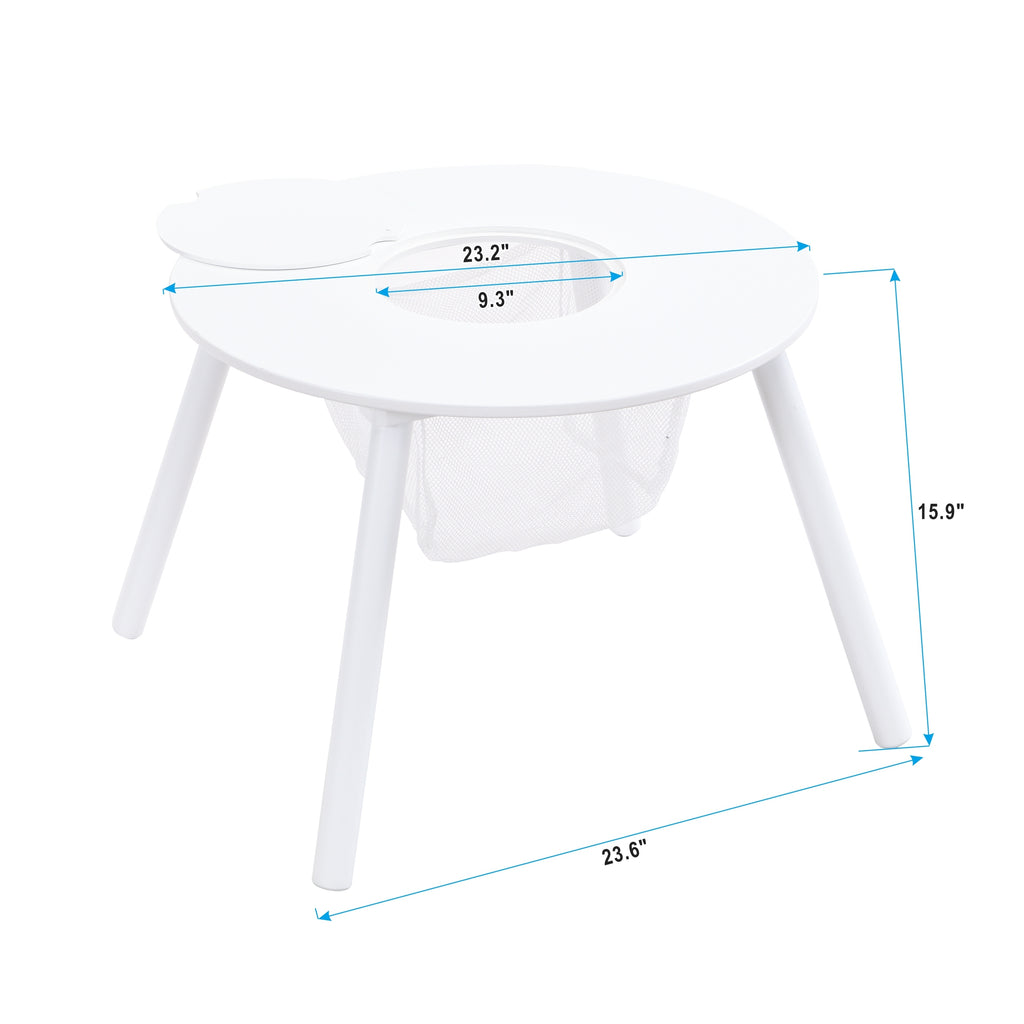 Children's White Panel Table with 4 Chairs Set, Multi-Functional MDF Design | Premium Home Decor - Grand Goldman