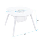 Children's White Panel Table with 4 Chairs Set, Multi-Functional MDF Design | Premium Home Decor - Grand Goldman