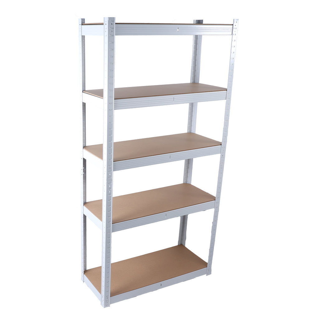 5 Tier Laminated White Metal Shelving Unit Adjustable Garage Storage Utility Rack Heavy Duty Shelves Organization Multipurpose Shelf Warehouse Basement Pantry 29' W x 12' D x 59' H 1Pack - Grand Goldman Shop