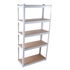 5 Tier Laminated White Metal Shelving Unit Adjustable Garage Storage Utility Rack Heavy Duty Shelves Organization Multipurpose Shelf Warehouse Basement Pantry 29' W x 12' D x 59' H 1Pack - Grand Goldman Shop
