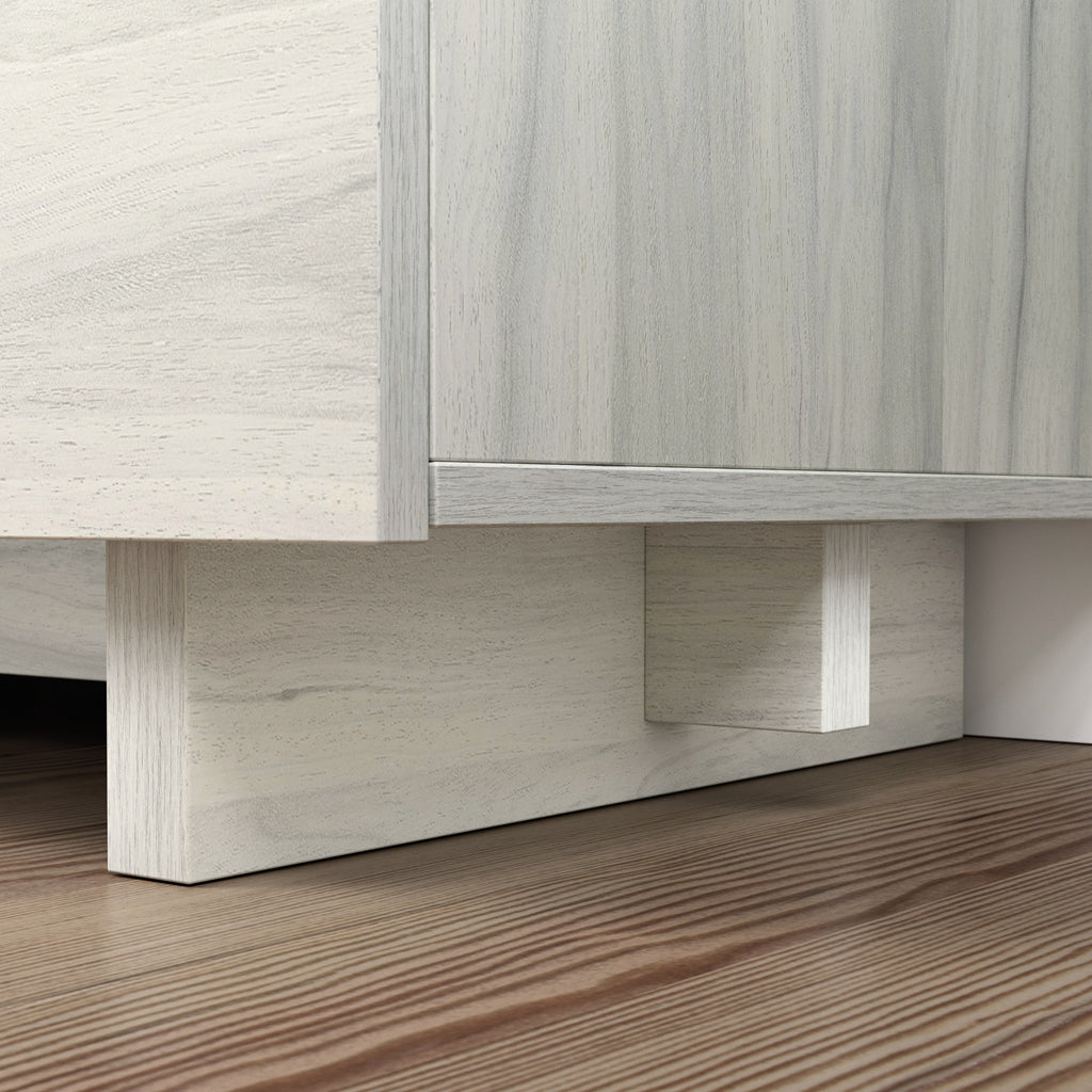 Lateral File with Large Drawers, Off White and Gray finish - Grand Goldman