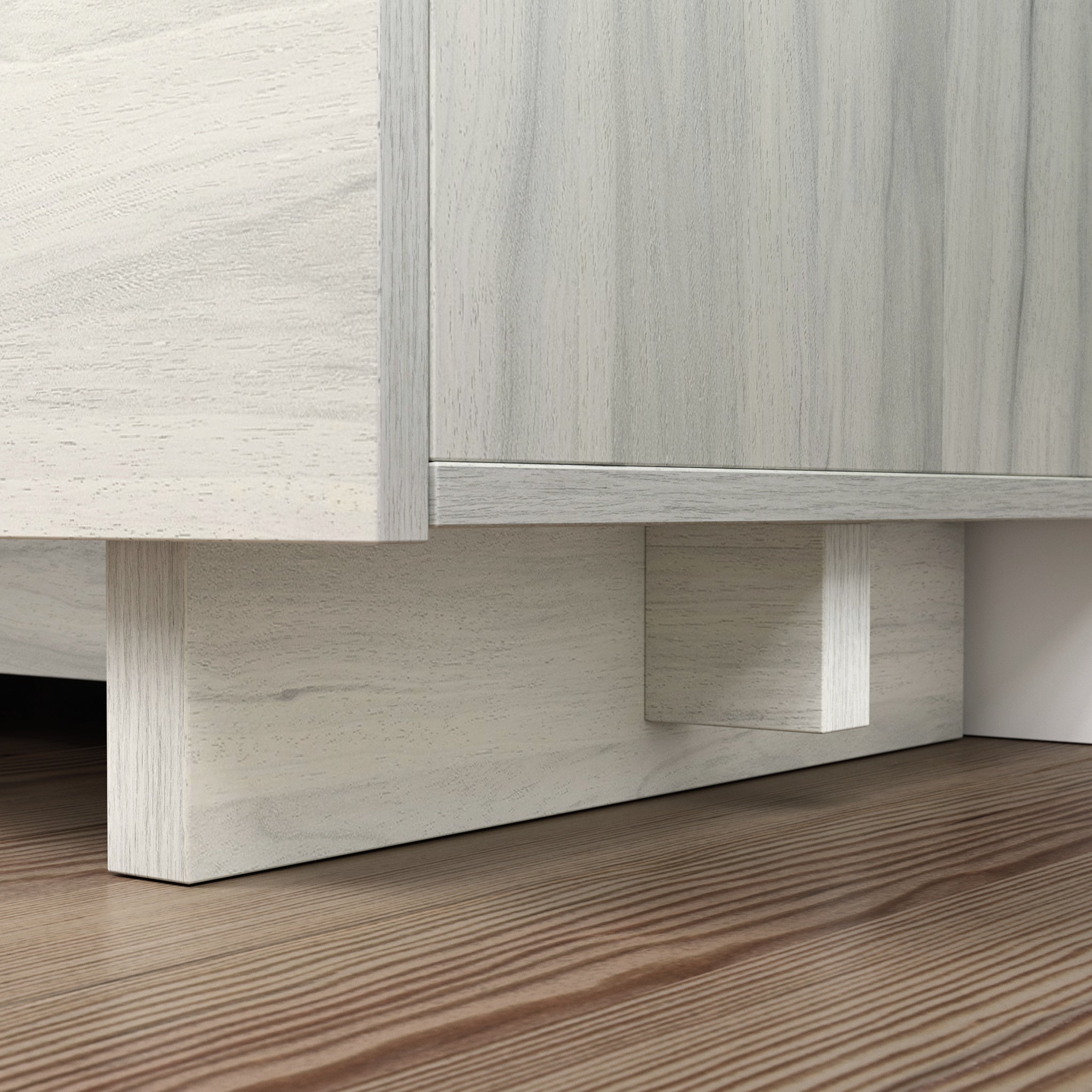 Lateral File with Large Drawers, Off White and Gray finish - Grand Goldman