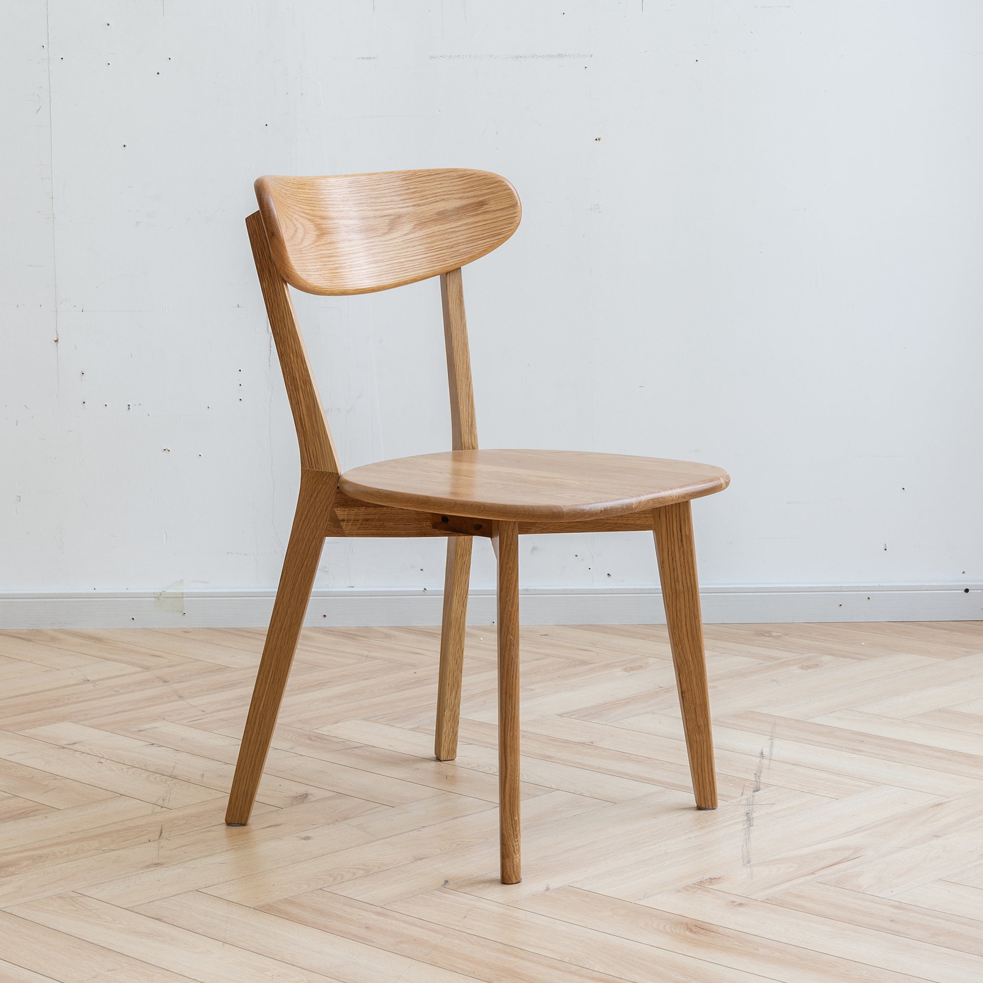 Natural Oak Dining Chair Set of 4 - Solid Wood, FAS Grade, Simple Design, 46.5x54x80cm - Grand Goldman Shop