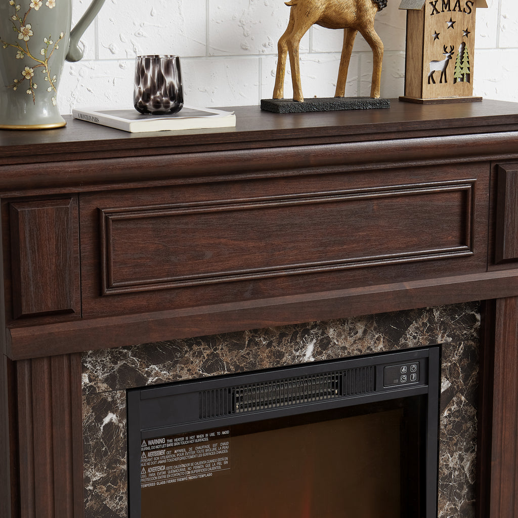Electric Fireplace with Mantel,fireplace mantel surround with 23' Fireplace Insert, Adjustable Flame, Remote Control, Cherry,41.34'W*14'D*40'H - Grand Goldman Shop