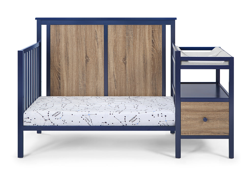 Connelly 4-in-1 Crib and Changer Combo Midnight Blue/Vintage Walnut | Premium Home Decor - Grand Goldman