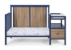 Connelly 4-in-1 Crib and Changer Combo Midnight Blue/Vintage Walnut | Premium Home Decor - Grand Goldman