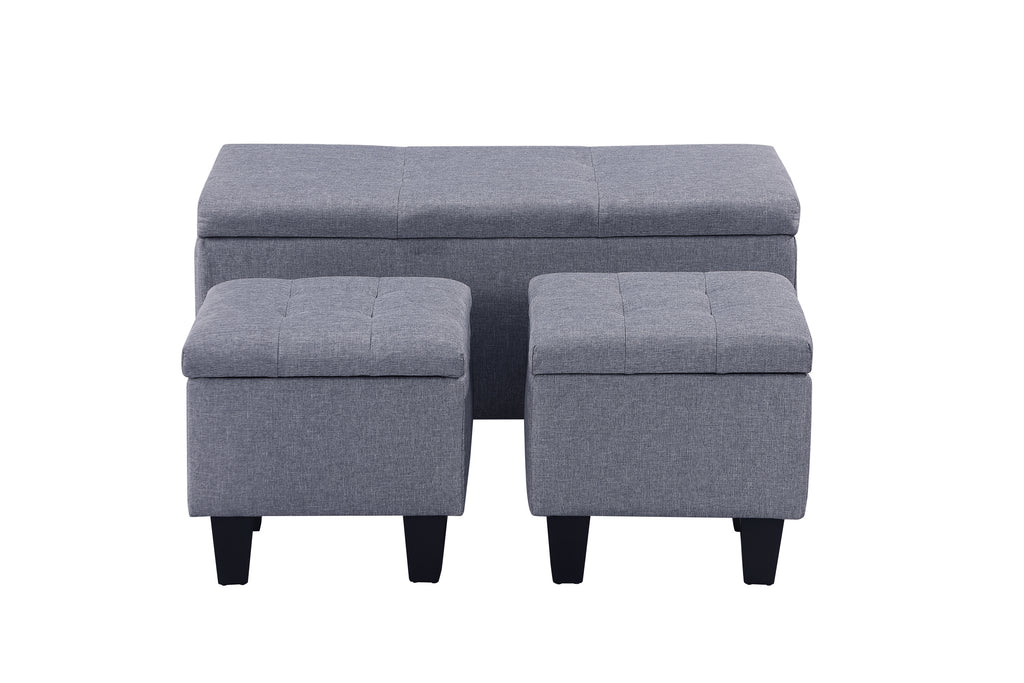 [VIDEO] Large Storage Ottoman Bench Set, 3 in 1 Combination Ottoman, Tufted Ottoman Linen Bench for Living Room, Entryway, Hallway, Bedroom Support 250lbs - Grand Goldman Shop