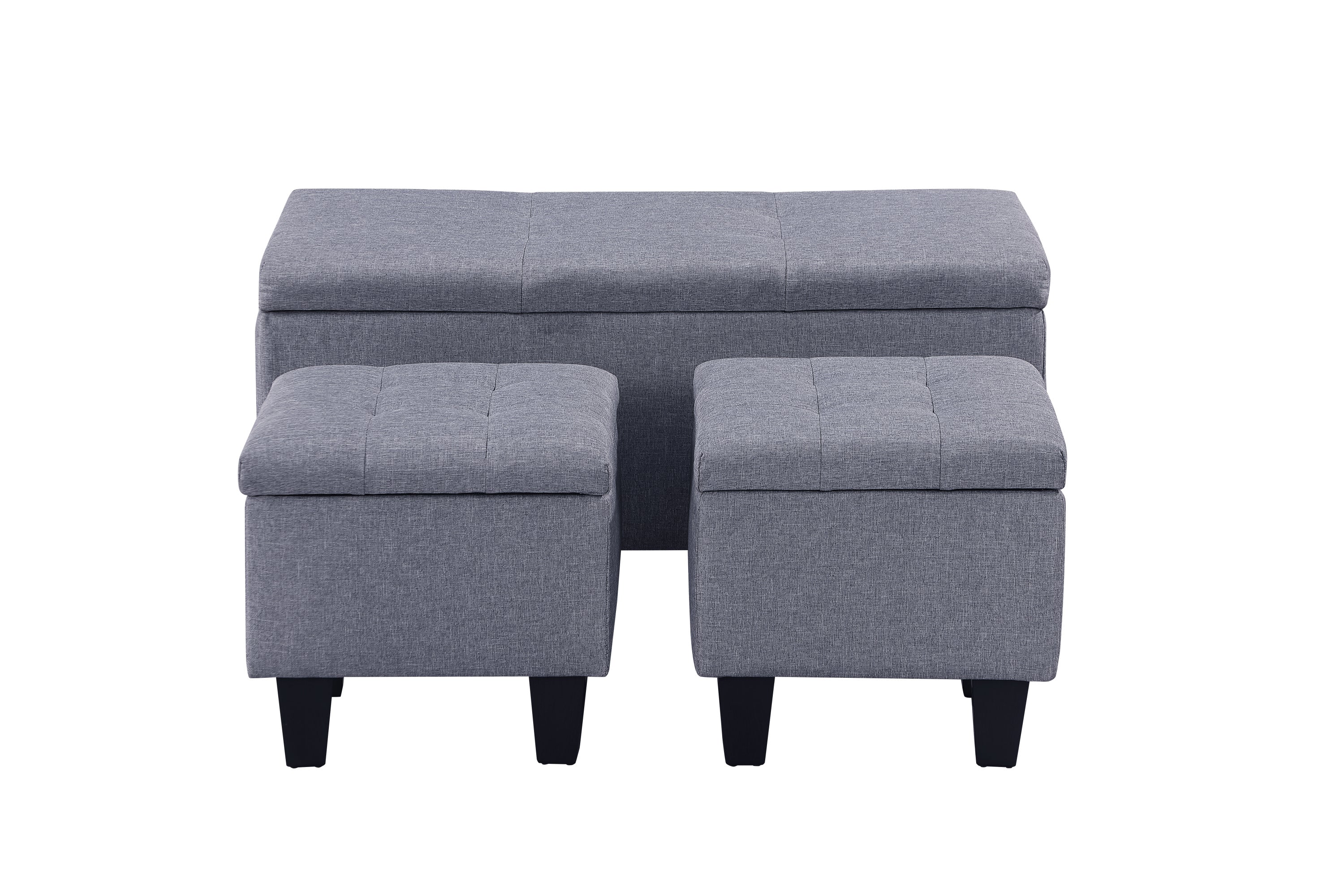 [VIDEO] Large Storage Ottoman Bench Set, 3 in 1 Combination Ottoman, Tufted Ottoman Linen Bench for Living Room, Entryway, Hallway, Bedroom Support 250lbs - Grand Goldman Shop