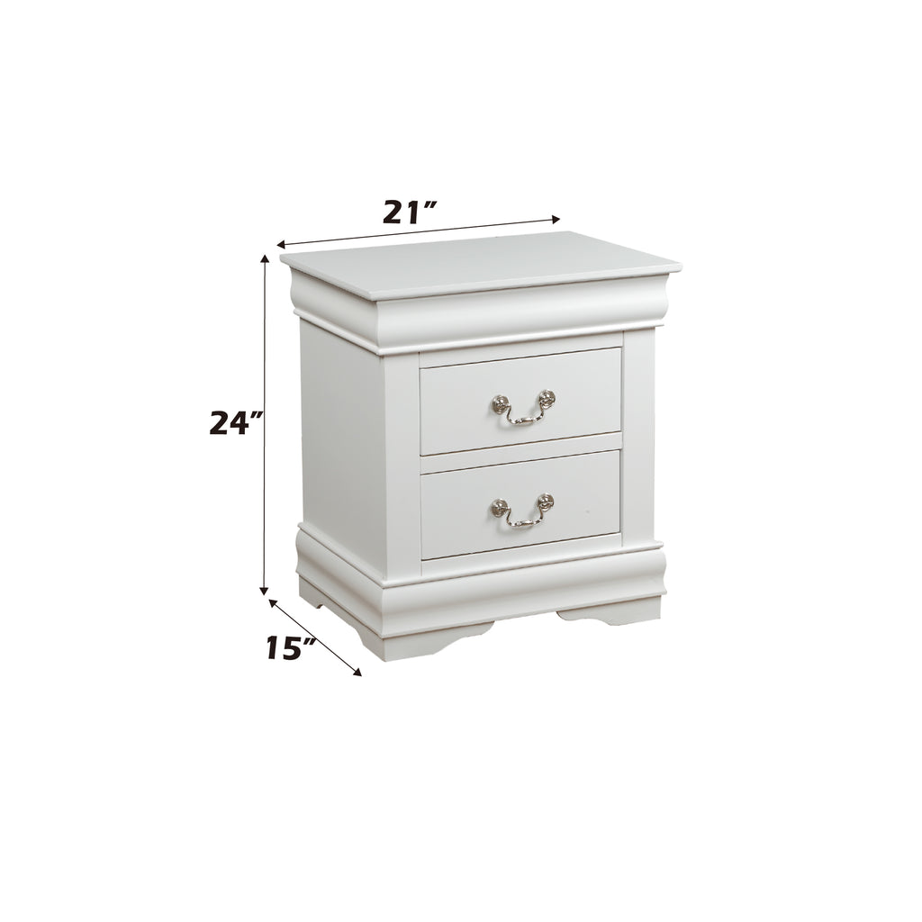 Louis Philippe White Finish 2PCS Bedroom Set (E. King) - Grand Goldman Shop